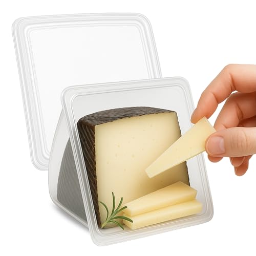 CHEFZOCO Guarda Queso, guarda Queso nevera, Recipiente para Queso, Quesera de plástico, Estuche de plástico para Quesos, Apto para Lavavajillas, Plástico libre de BPA, Transparente