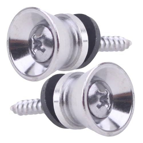 KESYOO 2Pcs Metal Guitar Strap Buttons Durable Guitar Strap Locks with Secure Fit for Electric and Acoustic Guitars Essential Guitar Supplies