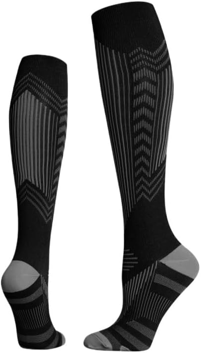 Sports Pressure Socks Calf Striped Cycling Compression for Circulation, Athletic Recovery & Travel