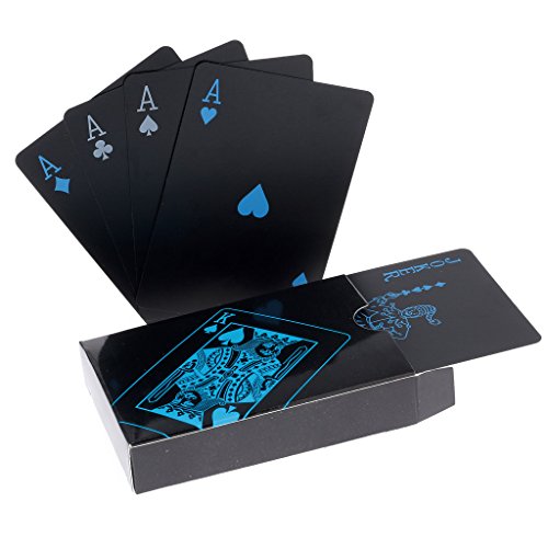 Cartes de Poker en Plastique Professionnelles imperméables Noir Playing Cards Plastique PVC Cartes Texas Hold'em Poker Carte Hot Cover