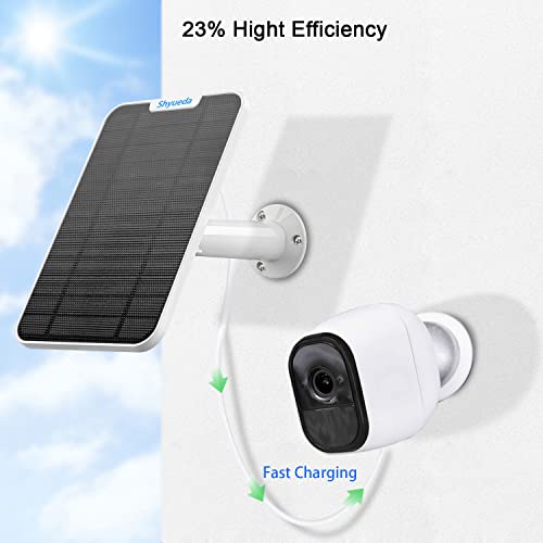 4W Solar Panel Charging Compatible With Arlo Pro 2 Only, With 13.1Ft Waterproof Charging Cable, Ip65 Weatherproof,Includes Secure Wall Mount（2-Pack)(Not Compatible With Arlo Pro) #TOP3