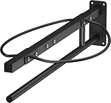 Queension Wall Mounted Saddle Rack with Pad Bar, Heavy Duty Horse Saddle Stand with for English & Western Saddles, Saddle Pad Rack for Horses Blanket, Tack Storage, Black