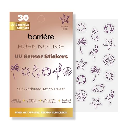 Barrire Burn Notice UV Sensitive Stickers - 30 Count UV Detection Stickers