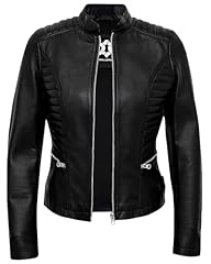 N185 - Black Leather Jacket Women