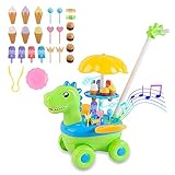 deAO Chuchería y Heladería Tienda de Dulces con Luces LED y Música Carrito Mercado Ambulante Puesto de Golosinas Incluye 20 Accesorios