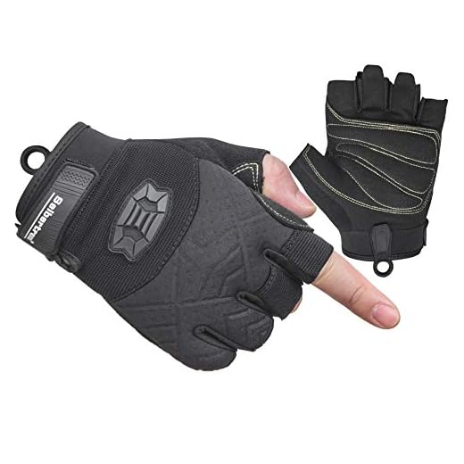 Seibertron Half Finger Padded Palm Lightweight Breathable Climbing Rope Gloves for Climbers, Rock Climbing, Rescue, Adventure, Sailing, Kayaking, Outdoor Sports Black S