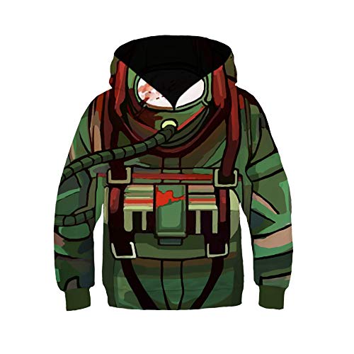 Entre nosotros sudadera con capucha para niños, accesorios de disfraz de cosplay con impresión 3D, unisex, disfraz de Halloween para niños pequeños, sudadera de poliéster (K, L)