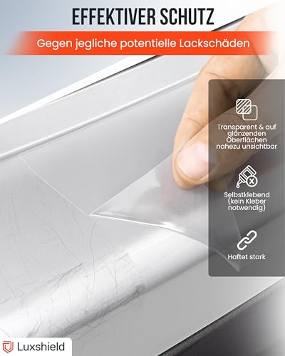 Luxshield Lackschutzfolie 12x100cm für Auto, Motorrad, Bike - Schutzfolie transparent glänzend, selbstklebend, Meterware aus DE