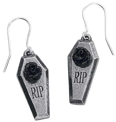 Alchemy Gothic RIP Rose Ohrhänger silberfarben
