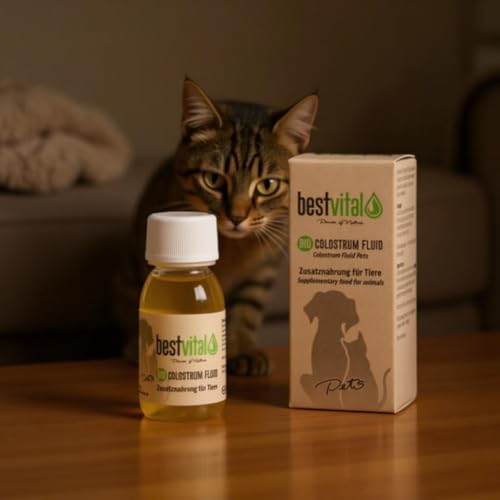 Bio Colostrum Fluid für Hund & Katze [3x60ml] - Flüssiger Immunbooster stärkt Immunsystem & Vitalität - Ideal für Magen, Darm & bei Allergie - Welpen & Senior - Deutsche Bio-Qualität