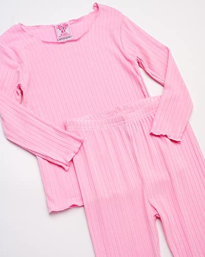 Baby Girls Pajama Set - 8 Piece Soft Rib Knit Toddler Girls Pajamas Sleep Shirt & Pants PJs Matching Set (12M-7)4