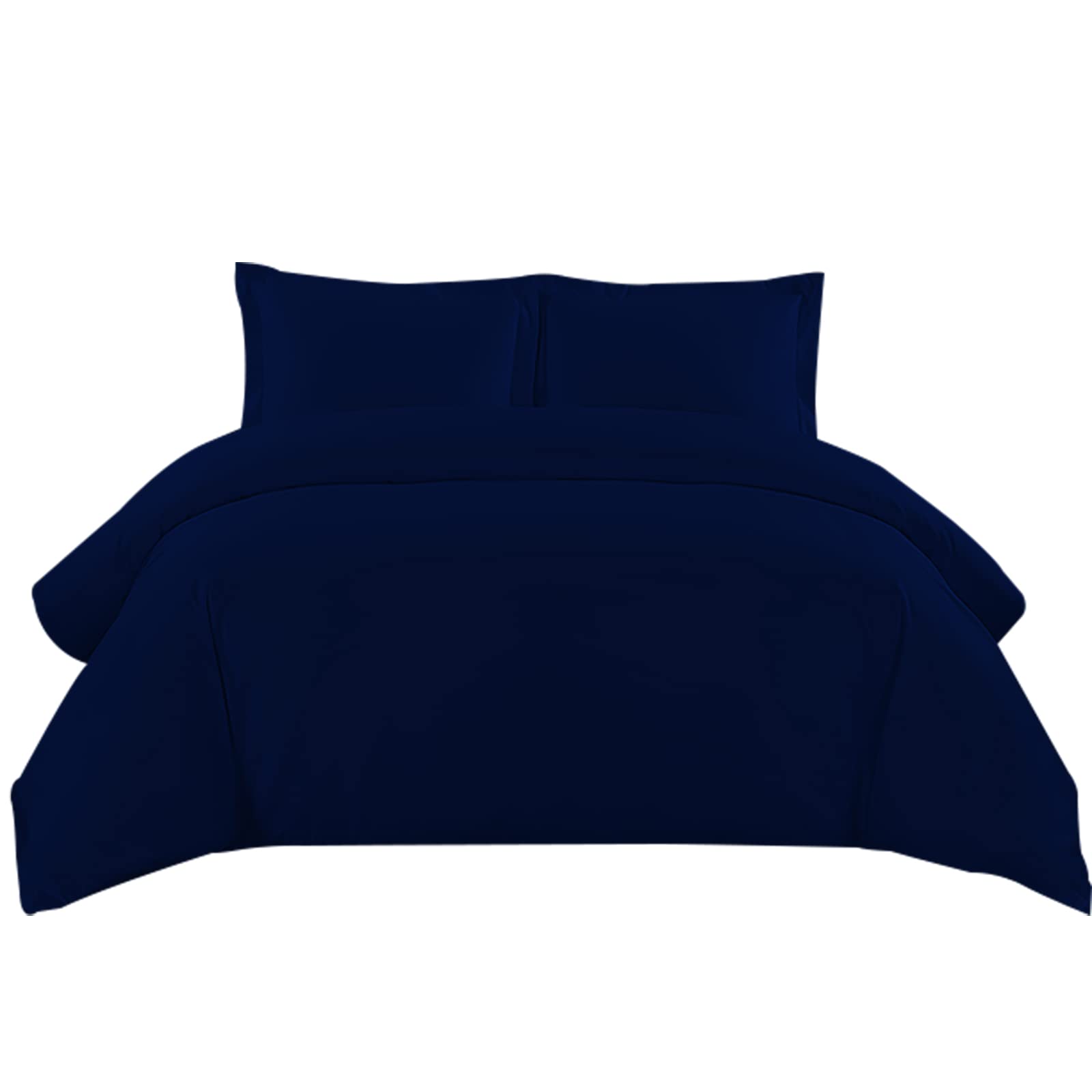 Sunshine Comforts Navy Single Duvet Cover Set - 100% Soft Egyptian Cotton Quilt Cover Bedding Single Bed Set With Pillow Cases - Breathable & Anti Wrinkle 200 Thread Count Single Duvet Cover (Navy)