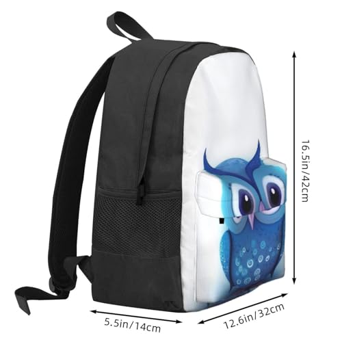 blue owl(1 printed Adult backpack Travel Shoulder daypack3