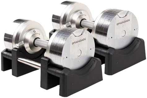 BRAINGAIN Mancuernas Ajustables Set 23,5kg/32,5kg/41,5kg – Ahora ...