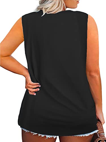 VISLILY Women's-Plus-Size-Tank-Tops Sleeveless Summer V Neck T Shirts Casual Loose Tunics Tee XL-5XL2