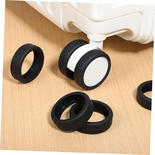 TENDYCOCO 8 Pcs Wheel Protective Cover Luggage Wheels Protector Luggage s Cover s Protector s Caster Black2