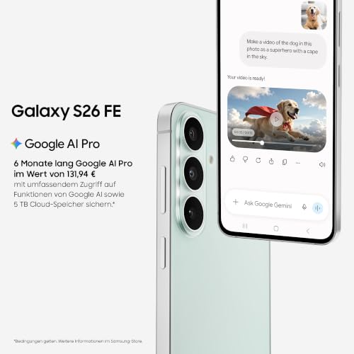 Samsung Galaxy S26 FE AI Smartphone mit Galaxy AI, Graphite, 256 GB