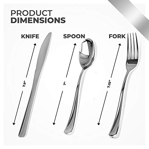 160-Pack-Silver-Plastic-Cutlery-Disposable-Silverware-80-Forks-40-Knives-40-Spoons-For-Catering-Parties-Dinners-Weddings-and-Everyday-Use 160-Pack-Silver-Plastic-Cutlery-Disposable-Silverware-80-Forks-40-Knives-40-Spoons-For-Catering-Parties-Dinners-Weddings-and-Everyday-Use