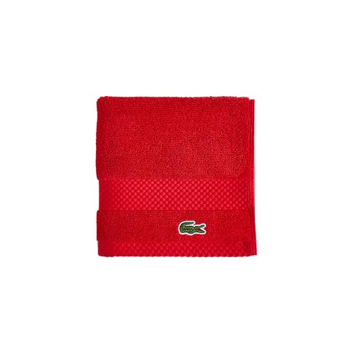 Lacoste Heritage 100% Supima Cotton Wash Cloth, Formula One, 13" x 13" – Highly Absorbent & Quick Drying, Premium Super Soft Bath Towel, Bathroom Essential, Gift for All Occasions, Machine Washable