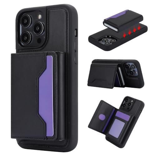 Housse en cuir détachable pour iPhone 11 avec étui portefeuille noir LVTFCO