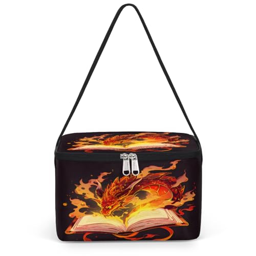 GzLeyigou Magical Book Dragon Lunch Bags for Women Men 9 Cans, Hot & Cold Food Delivery Bag Insulated Grocery Bag Insulated Lunch Box Magic Cooler Bag for Office Work Picnic Beach