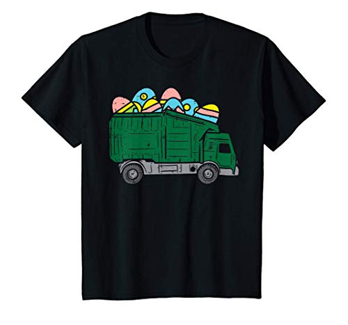 Niños Garbage Truck Eggs Cute Easter Day Egg Hunting Boys Kids Camiseta
