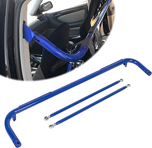 HECASA 49'' Universal Racing Harness Bar Seat Belt Compatible with Ford Honda Mitsubishi Safety Stainless Steel Rod Kit Works with All 4-Point, 5-Point and 6-Point - Blue NN857