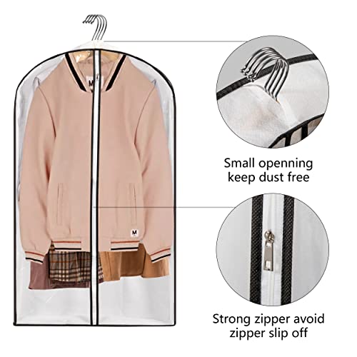 Hanging Clothes Storage with 4" Gusseted Garment Covers (Set of 6) - Clear Suit, Dress, Sweater, Shirt Protectors - 24"x 40"x 4" / 6 Pack - Image 5