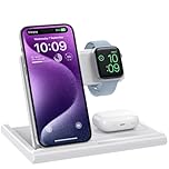 Wireless Charger,Foldable 3 in 1 Wireless Charger Stand for Apple Watch,Airpods Pro/3/2,Fast Wireless Charging Station for iPhone 17/Air/16/15/14/13/12/11/XS/XR/X/8（No Plug Included)