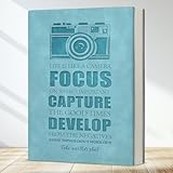 Caderno de presente de fotógrafo para mulheres e homens, diário Life Is Like A Camera, presentes motivacionais inspiradores para fotógrafos e amigos - Azul