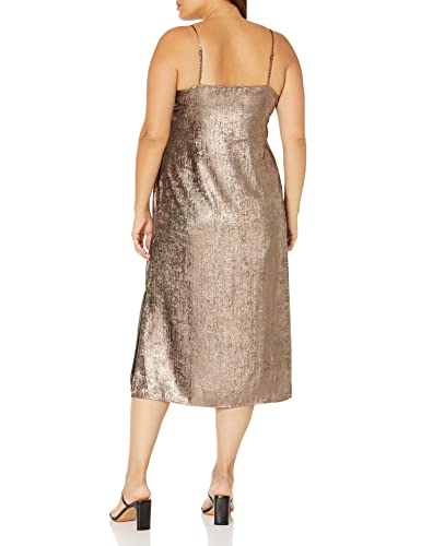 The Drop Women's Zayne Holiday Shine Slip Dress Pewter, Xl #TOP4