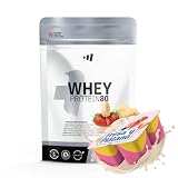 MASmusculo - Proteína Whey 80 - Bote de 1 Kg - Proteína Suero de Leche - Batido para Ganar Masa Muscular - Ayuda en la Recuperación Muscular - Sabor Fresa y Plátano