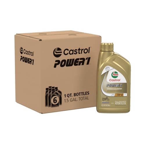 Castrol Power1 4T 5W-40 Full Synthetic Motorcycle Oil, 1 Qua...