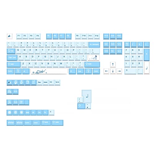 BaoFufc 136 teclas personalizables nieve invierno para teclas, color PBT subbed Keycap-perfil para cubierta de teclas para teclado mecánico, perfil D, teclas PBT