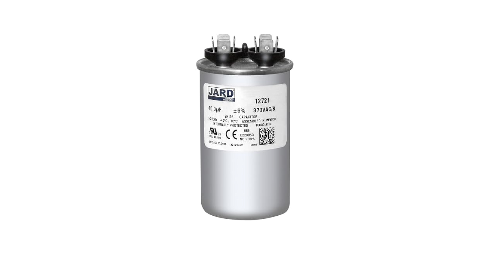 Mars 12721 Motor Run Capacitor 40 MFD 370V Round: Electronic