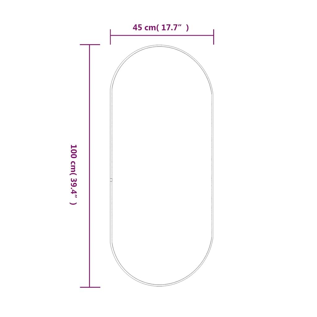 vidaXL Miroir Mural Doré 100x45 cm Ovale