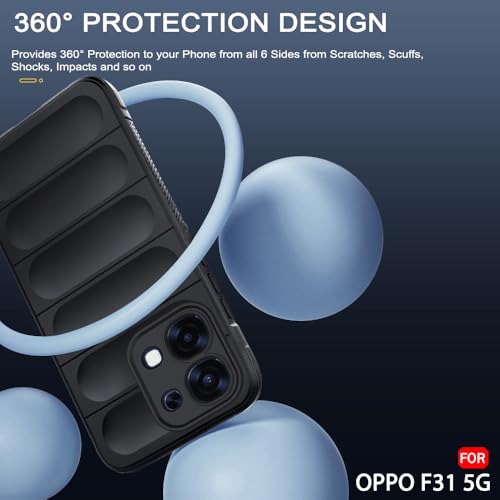 Image of TheGiftKart Liquid Silicon Back Cover Case for Oppo F31 5G | Shockproof Military Grade Protection | Micro-Fibre Cloth On Inner Side | Built-in Anti-Slip Grip Back Cover Case (TPU, Black)