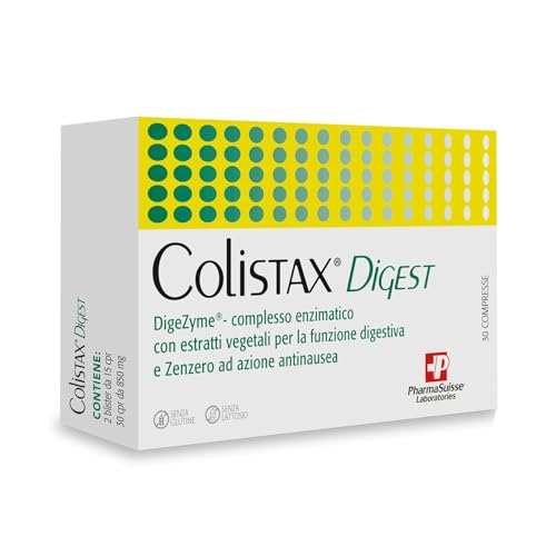Colistax Digest Integratore Alimentare per la Funzionalità del Tratto Grastrintestinale - a base di estratti vegetali di Papaia, Gambo d’Ananas, Passiflora, Finocchio e Menta e DigeZyme
