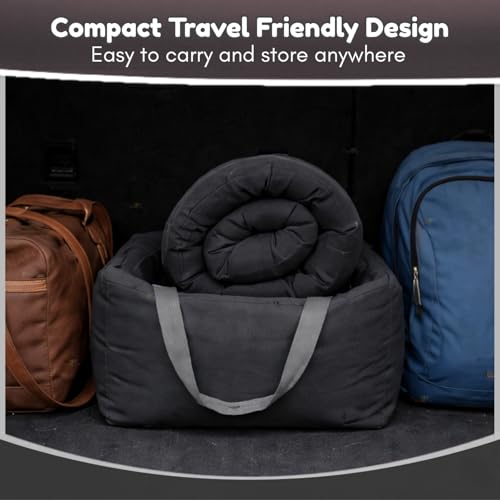 Image of Toy Imagine Car Inflatable Bed with Air Pump & 2 Pillows Quick Inflatable Back Seat Bed Car Bed for Kids, Travel, Trip, Camping, Picnic, Pool & Beach Universal Fit (Black)