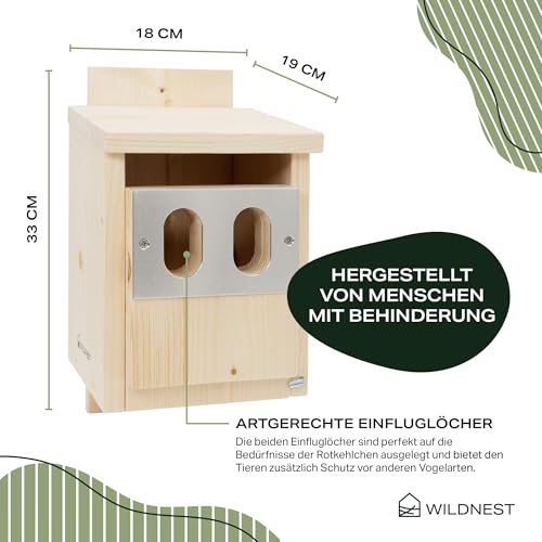 Nistkasten für Rotkehlchen Langlebiger Wildnis-Nistkasten