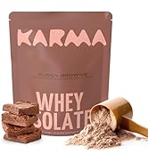 Karma Nutrition Whey Protein Powder 2LB - 25g Protein 1g Sugar - Fudgy Brownie Flavored Whey Isol...