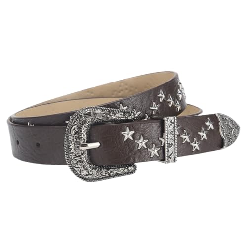 Rivet Five-Pointed Star Trend Waistband Fashion Metal Carved Hollow Out Flower Buckle Belt Punk Belts For Jeans Pants