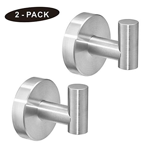 POKIM Brushed Nickel Towel Hook Stainless Steel Bathroom Rustproof Clothes Towel Robe Hook
