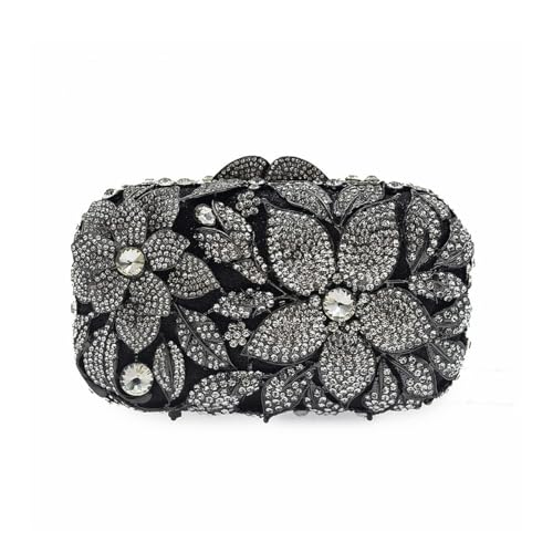 Image of Luxury Crystal Clutch Purse for Women Rhinestone Handbag Formal Party Evening Bag Sparkly Bridal Flower Purse