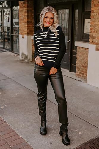 Arach&Cloz Womens Summer 2024 Sweater Vest Cap Sleeve Crew Neck Striped Fashion Casual Sleeveless Fall Tops Clothes4