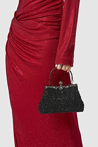 Image of BABEYOND 1920s Flapper Clutch Gatsby Pearl Handbag Roaring 20s Evening Clutch Beaded Bag 1920s Gatsby Costume Accessories