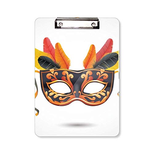 Porte-bloc A4 motif masque de plumes Venise pour bureau et fournitures