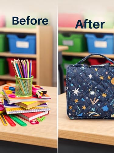 Image of Foldable Travel Kit | Multipurpose All-in-One Compact, Foldable, Durable, Lightweight, Waterproof, Bag | Travel Friendly Pouch Ideal for Diaper, Medicines & Toiletry (Outer Space Print)