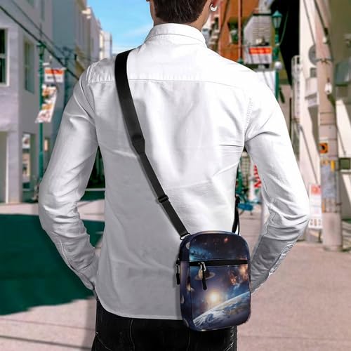 Personalized Small Crossbody Bag Water Resistant Messenger Bags Mini Outer Space Printing SlingBag For Men Women4