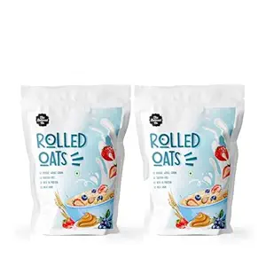 Rolled Oats For Breakfast, Classic Wholegrain, Gluten Free, Rich In Protein & Fiber, Nutritious Easy To Cook, Instant Oats Helps Reducing Cholesterol - 1kg (Pack Of 2)
